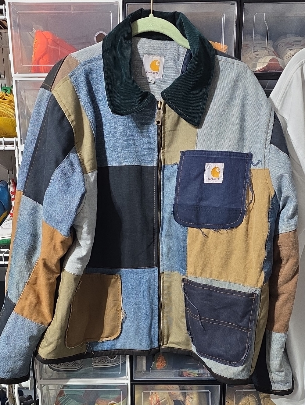 Carhartt Men’s Patchwork Jacket in Blue, Tan & Black